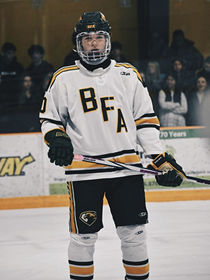A high school hockey player