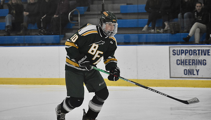 A hockey player in action