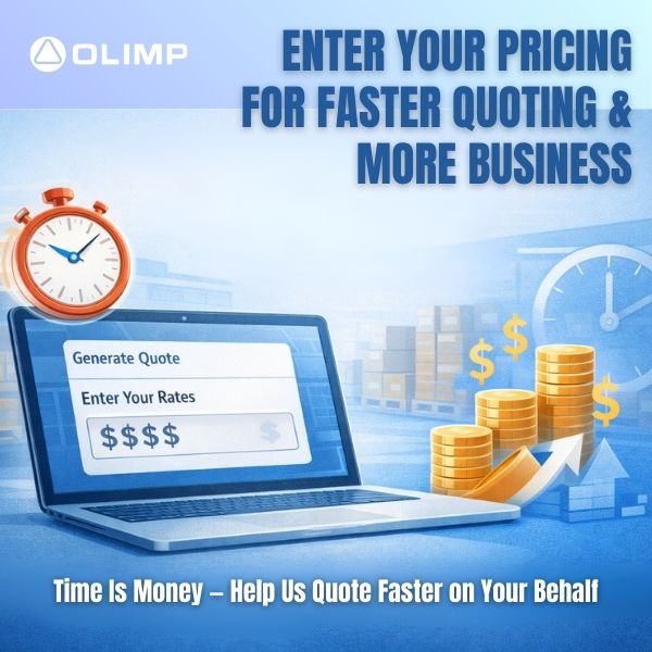 Warehouse manager updating pricing rates on a logistics platform to speed up customer quoting and increase inbound business