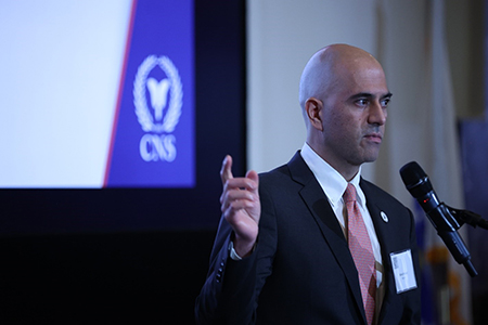 Brian Nahed, MD, presenting at the symposium