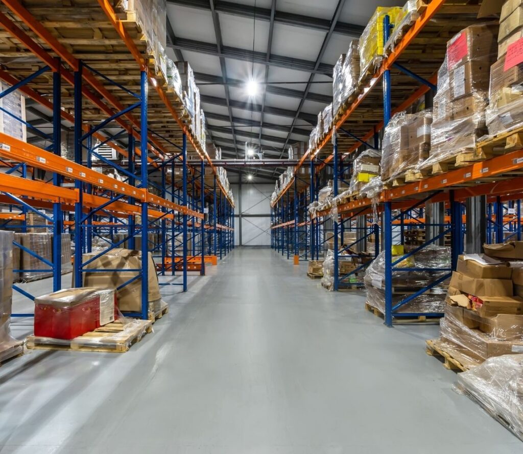 Commercial warehouse interior in Phoenix Arizona for logistics and inventory management