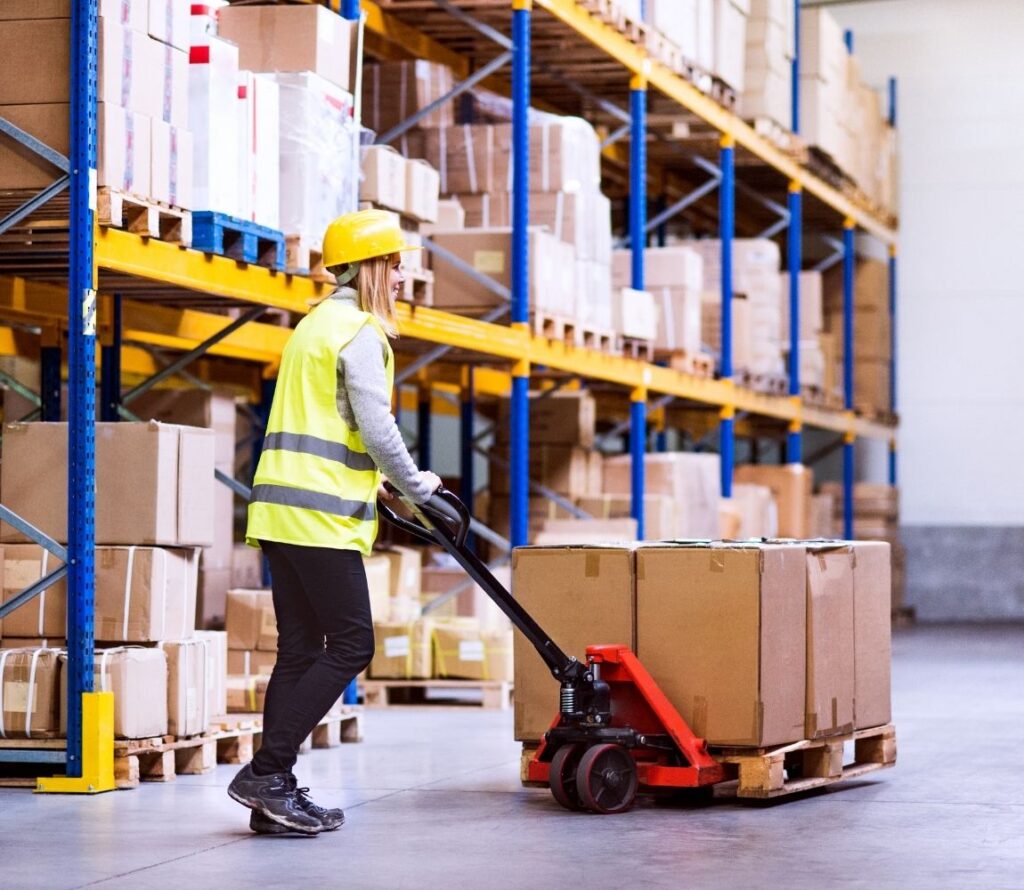 Warehouse storage and logistics operations by OLIMP in Regina, SK.